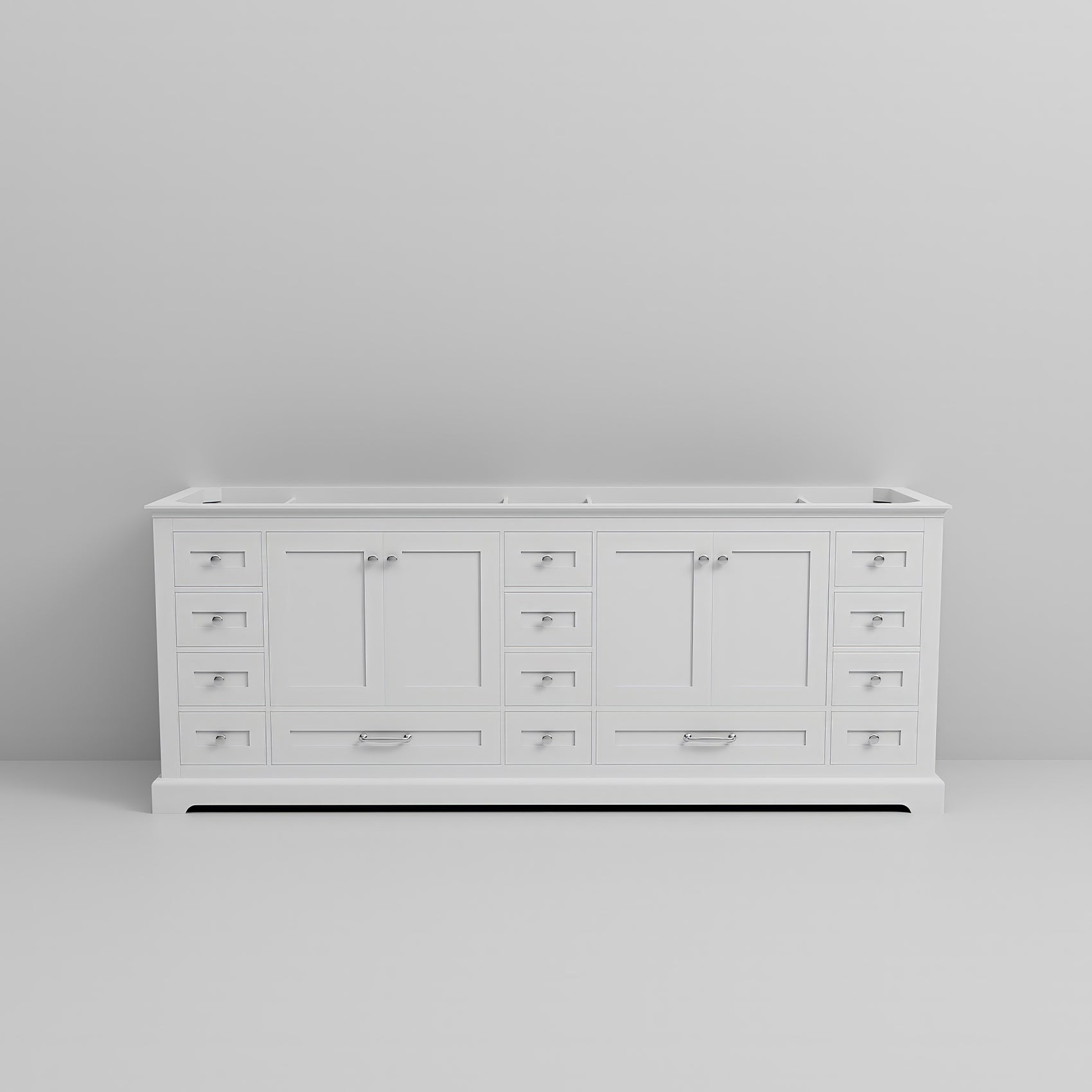 White Double Bath Vanity 84 In. W X 22 In. D White Plywood Wood