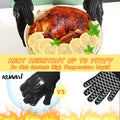 Bbq Gs, 1472 F Heat Resistant Fireproof Mitts, Silicone Non Slip Washable Oven Kitchen Gs For Barbecue, Grilling, Cooking, Baking, Camping, Smoker Black Black Polyester