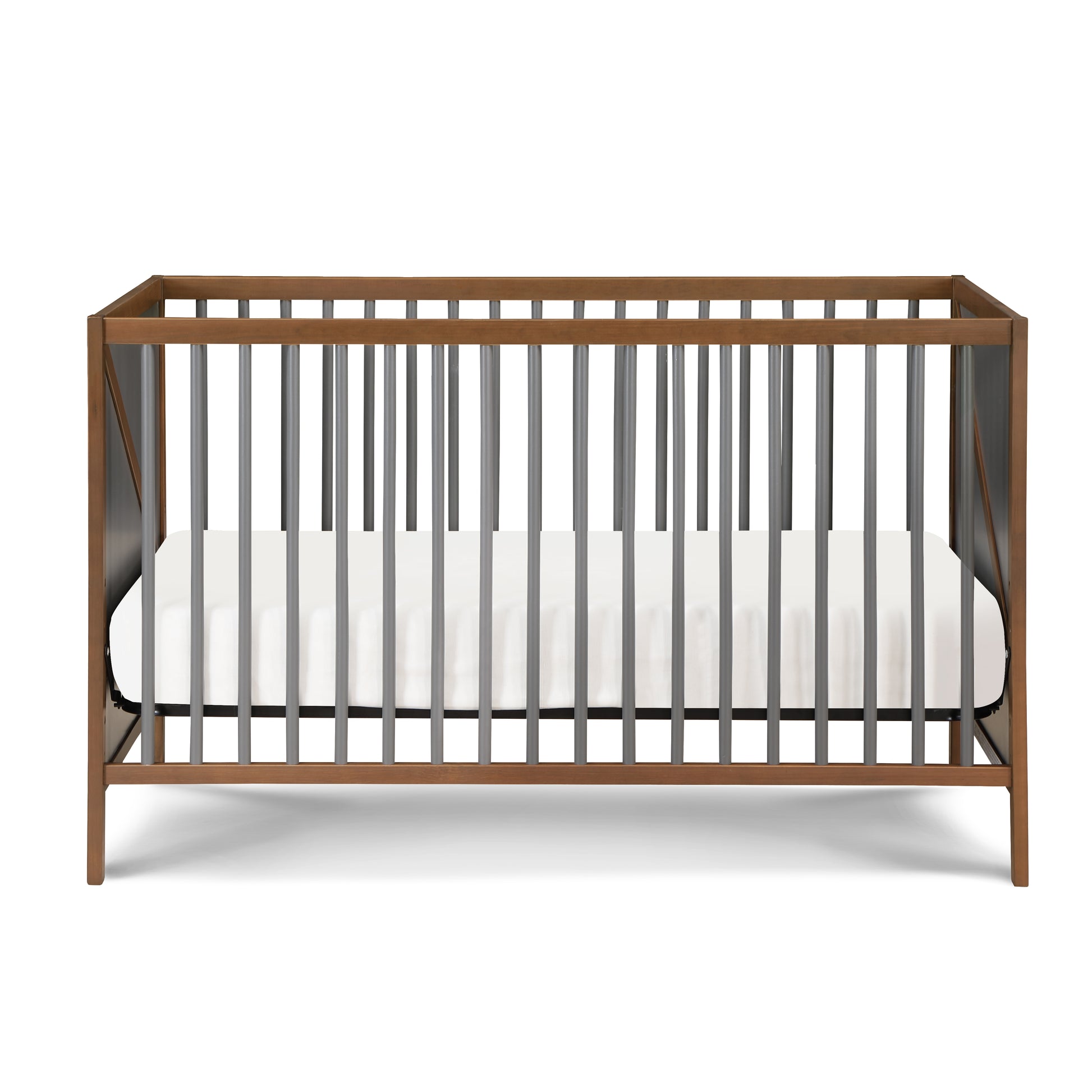 Pixie Zen 3 In 1 Crib In Walnut Charcoal Walnut Brown Wood