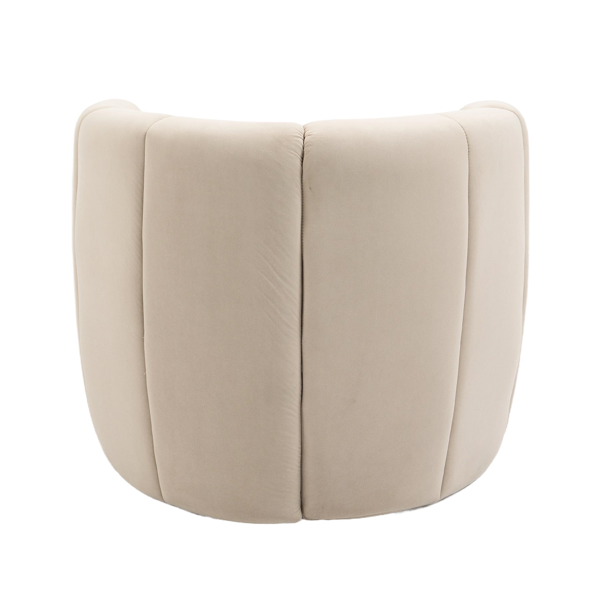 Coolmore Accent Chair With Ottoman, Mid Century Modern Barrel Chair Upholstered Club Tub Round Arms Chair For Living Room Bedroom Office Beige Velvet Beige Foam Velvet