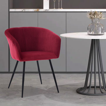 Ts Stripe Dinding Chair Wine Red Velvet