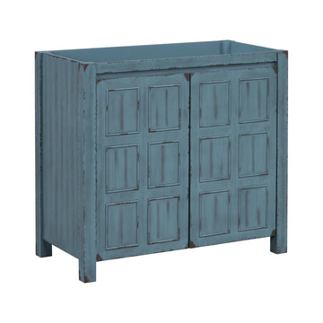 Cabinet Only 36" Bathroom Vanity Vintage Distressed Blue Blue Bathroom Solid Wood Mdf