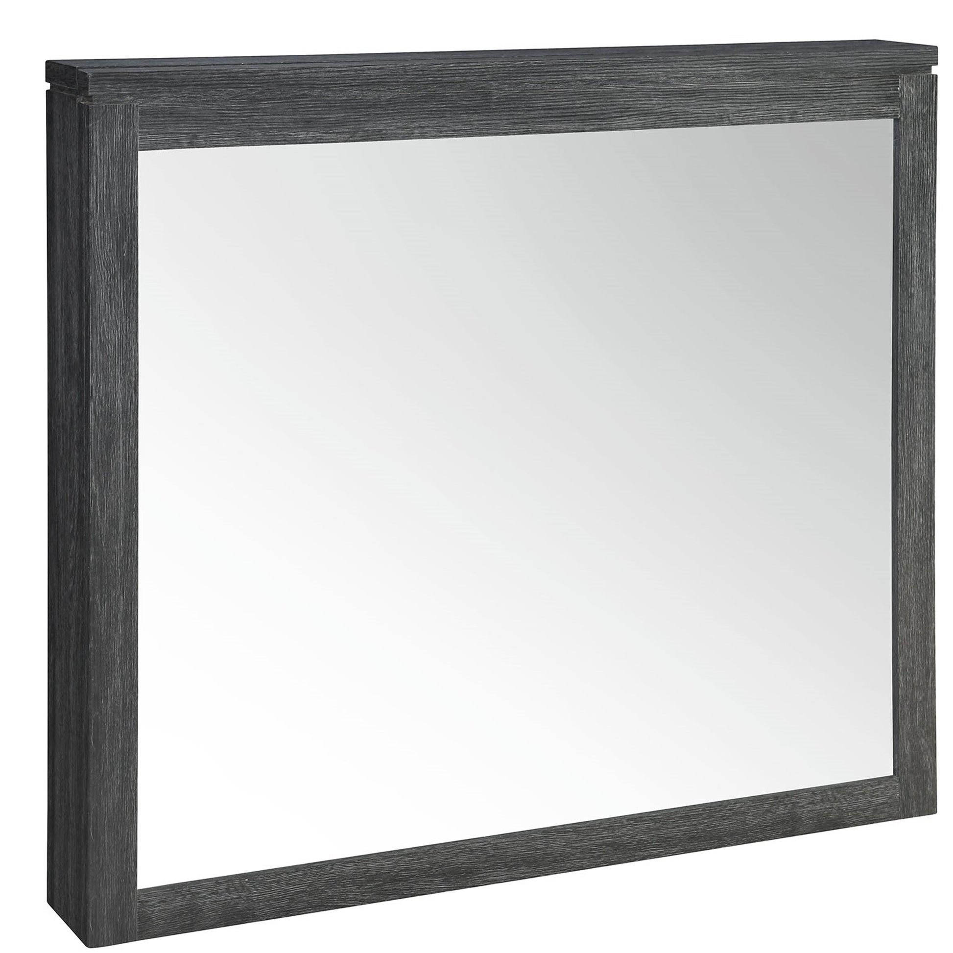 Aya Dark Grey Mirror Dark Gray Solid Wood Mdf