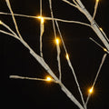 Set Of Lighted Birch Tree, 4Ft 48 Led 5Ft 72 Led 6Ft 96 Led Artificial Tree With Warm White Lights, Christmas Tree For Decoration Inside And Outside White Pvc