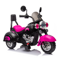 Kids Ride On Motorcycle Toy, 3 Wheel Chopper Motorbike With Led Colorful Headlights Horn, Pink 6V Battery Powered Riding On Electric Harley Motorcycle For Boys Girls Pink Plastic