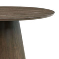 47.24'' Round Modern Style Mdf Wood Dining Table For Kitchen, Living Room, Cafe, Stylish Leisure Desk With Sturdy Cylindrical Base, For Small Spaces, Apartment,Walnut Walnut Mdf