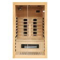 2 To 3 Person Hemlock Wood Low Emf Far Infrared Sauna For Home With Led Control Panel And Tempered Glass Door Natural Wood Metal & Wood