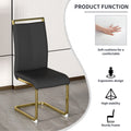 Table And Chair Set. Modern Dining Table With Mdf Top And Beautiful Mdf Legs. Equipped With Comfortable Pu Chairs And Metal Legs. Suitable For A Wide Range Of Decorative Styles. Black Seats 6 Mdf