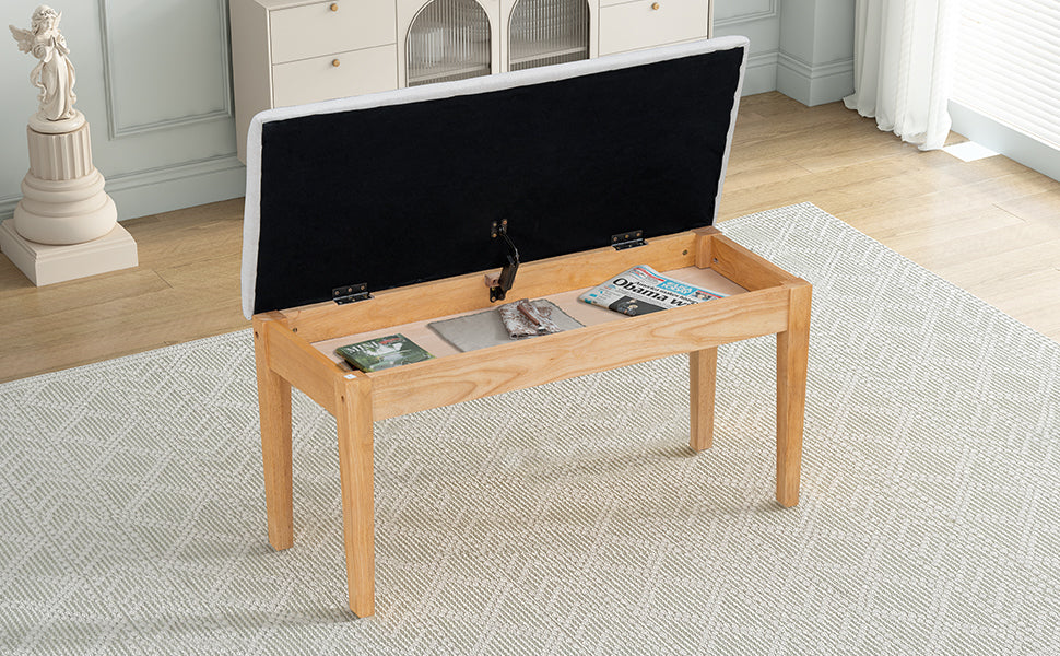 Farmhouse 6 Piece Dining Table Set With Storage Table, Kitchen Table Set With Drawer, Storable Bench And Upholstered Dining Chairs, Natural Beige Wood Dining Room Bench Seating Acacia Rectangular Dining Table With Chair And Bench Upholstered Chair Wood