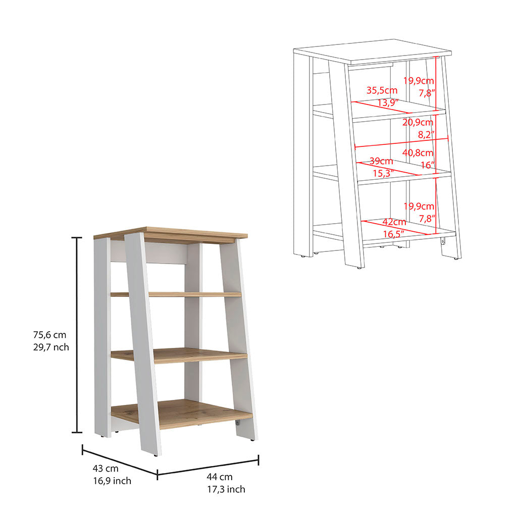 Phoenix Linen Cabinet, Four Shelves Multicolor Pine Engineered Wood