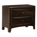 Spacious 2 Drawer Nightstand, Brown Brown Mdf