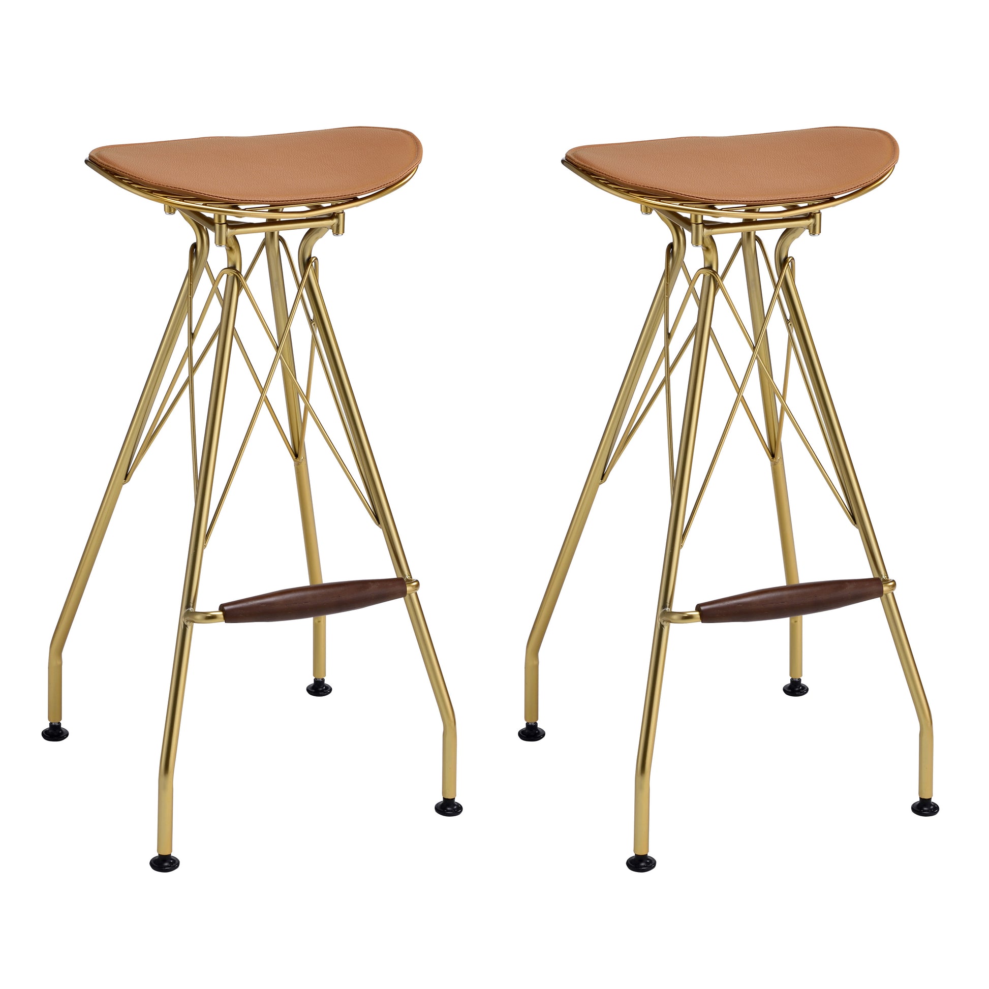 Whiskey And Gold Backless Bar Stools Set Of 2 Orange Bedroom Modern Bar Stools Set Of 2 Fabric Metal