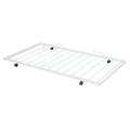 Full Size Metal House Bed With Twin Size Trundle, White Full White Metal