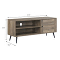 Rustic Oak And Black Tv Stand With Open Shelving Rustic Primary Living Space 40 49 Inches Modern Oak Wood Metal