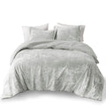 Crushed Velvet Sherpa Reversible Comforter Set King Grey Polyester