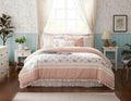 9 Piece Cotton Percale Comforter Set Blush King King Blush Polyester