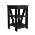 Side Table Rossville, Living Room, Black Black Particle Board Engineered Wood