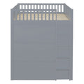 Full Size House Loft Bed With Ladder And Wardrobe Grey Full Grey Solid Wood