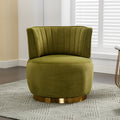 Coolmore 360 Degree Swivel Cuddle Barrel Accent Sofa Chairs, Round Armchairs With Wide Upholstered, Fluffy Velvet Fabric Chair For Living Room, Bedroom, Office, Waiting Rooms Olive Foam Velvet