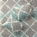 6 Piece Printed Quilt Set With Throw Pillows Aqua Full Queen Full Aqua Cotton