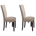 Beige And Salvage Dark Oak Upholstery Side Chair Set Of 2 Solid Beige Dining Room Foam Rectangular Modern Side Chair Rubberwood Solid Back Set Of 2 Linen