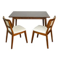 Kaden Cream Velvet Dining Chair Set Of 2 Brown,Cream Brown Rattan,Solid Wood,Velvet