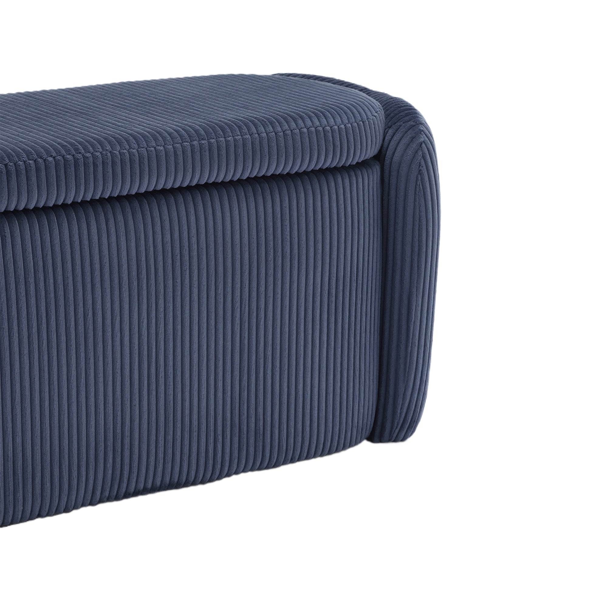 Coolmore Storage Ottoman,Bedroom End Bench,Upholstered Fabric Storage Ottoman With Safety Hinge, Entryway Padded Footstool, Ottoman Bench For Living Room & Bedroom Navy Navy Primary Living Space Foam Corduroy
