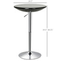 Homcom Round Bar Table With Metal Base, Adjustable Counter Height Pub Table, 29.5