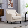 Coolmore Modern Accent Chair,Upholstered Armchair With Scooped Arms For Bedroom,Apartment,Studio,Office,Waiting Room Beige Corduroy Beige Primary Living Space Foam Corduroy
