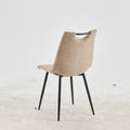 Black Leg And Beige Seat Chair,Set Of 4,Dining Chair,Coffee Chair Beige Metal