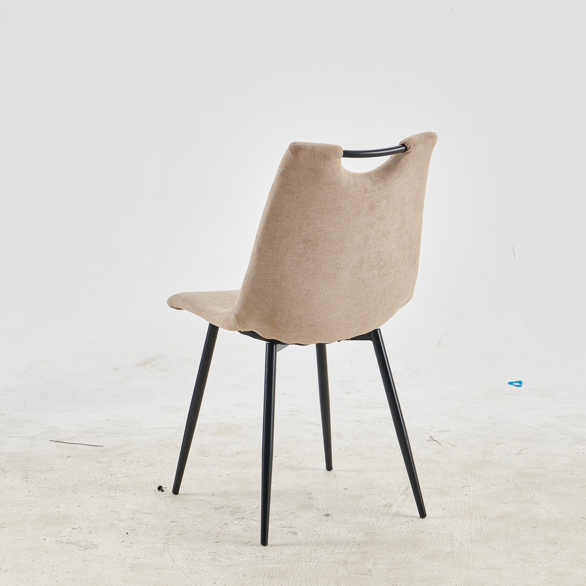 Black Leg And Beige Seat Chair,Set Of 4,Dining Chair,Coffee Chair Beige Metal