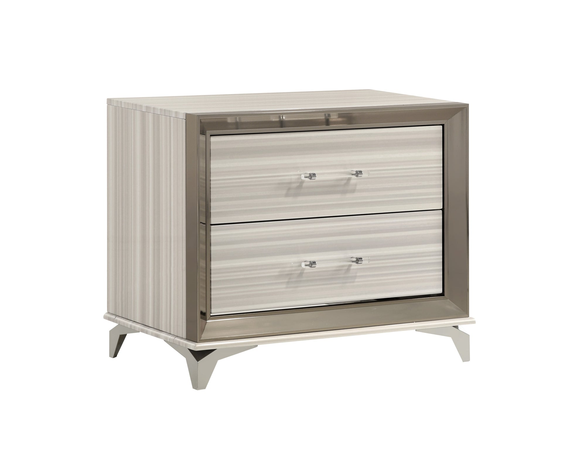 Star White Nightstand White Solid Wood Mdf