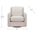Dillon Swivel Leather Chair Beige Memory Foam Genuine Leather