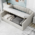 Upholstered Daybed With Underneath Storage,Full Size, White Full White Upholstered