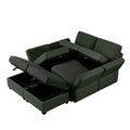 Oversized Modern 6 Seat Upholstered Sofa, Large Sectional Sofa With Storage Seats And Ottomanssofa Bed With Thick And Soft Cushions At All Sidesadjustable Arms And Backs Green Green Polyester 4 Seat