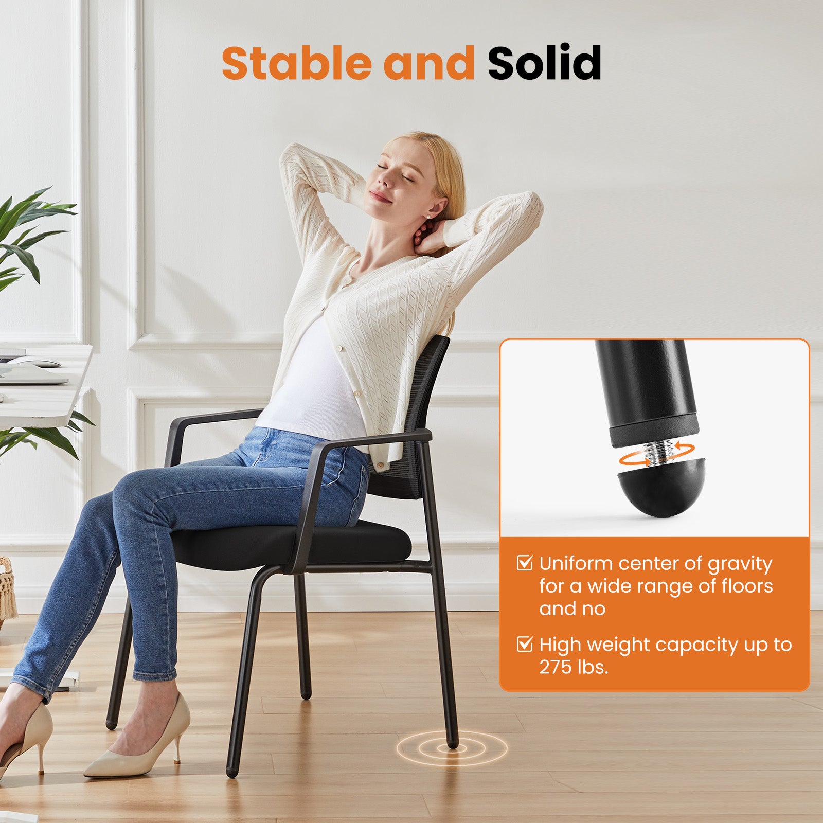 Mesh Back Stacking Arm Chairsupholstered Fabric Stacking Chairs, Sturdy Metal Stacking Chairs,Black, 2 Pack Black Abs