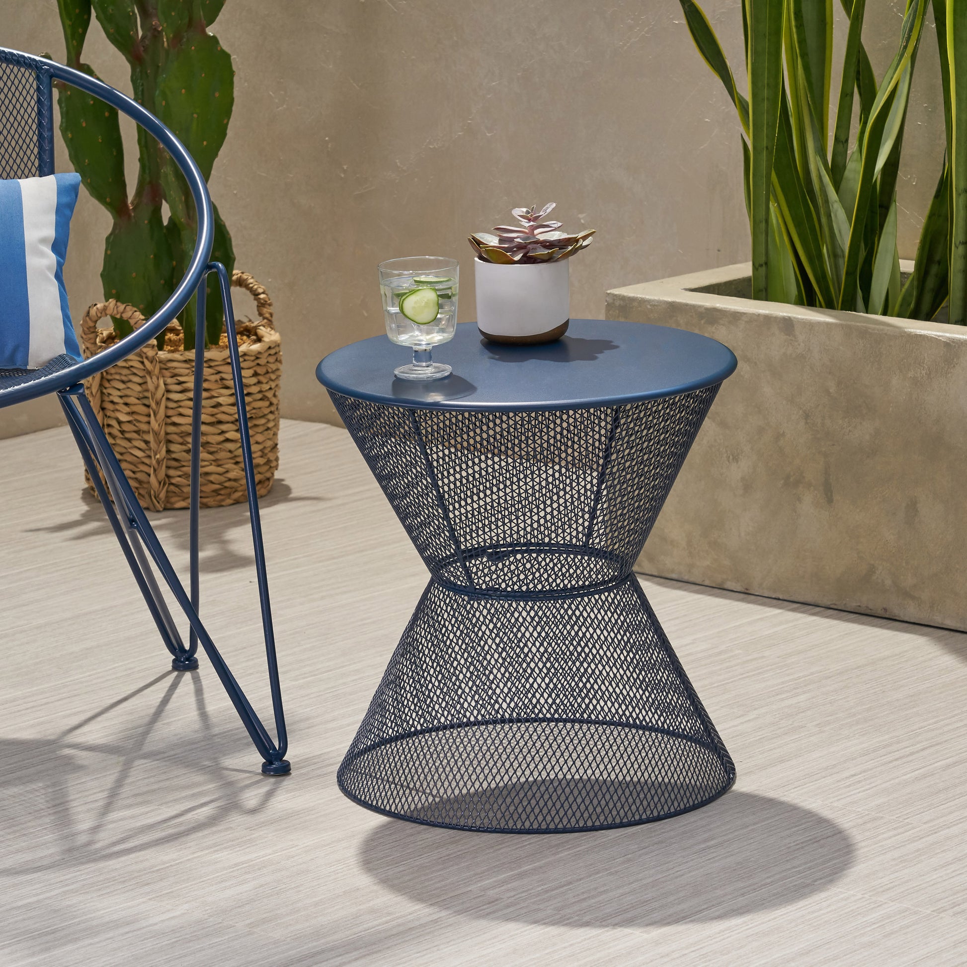 Nevada Side Table Navy Iron