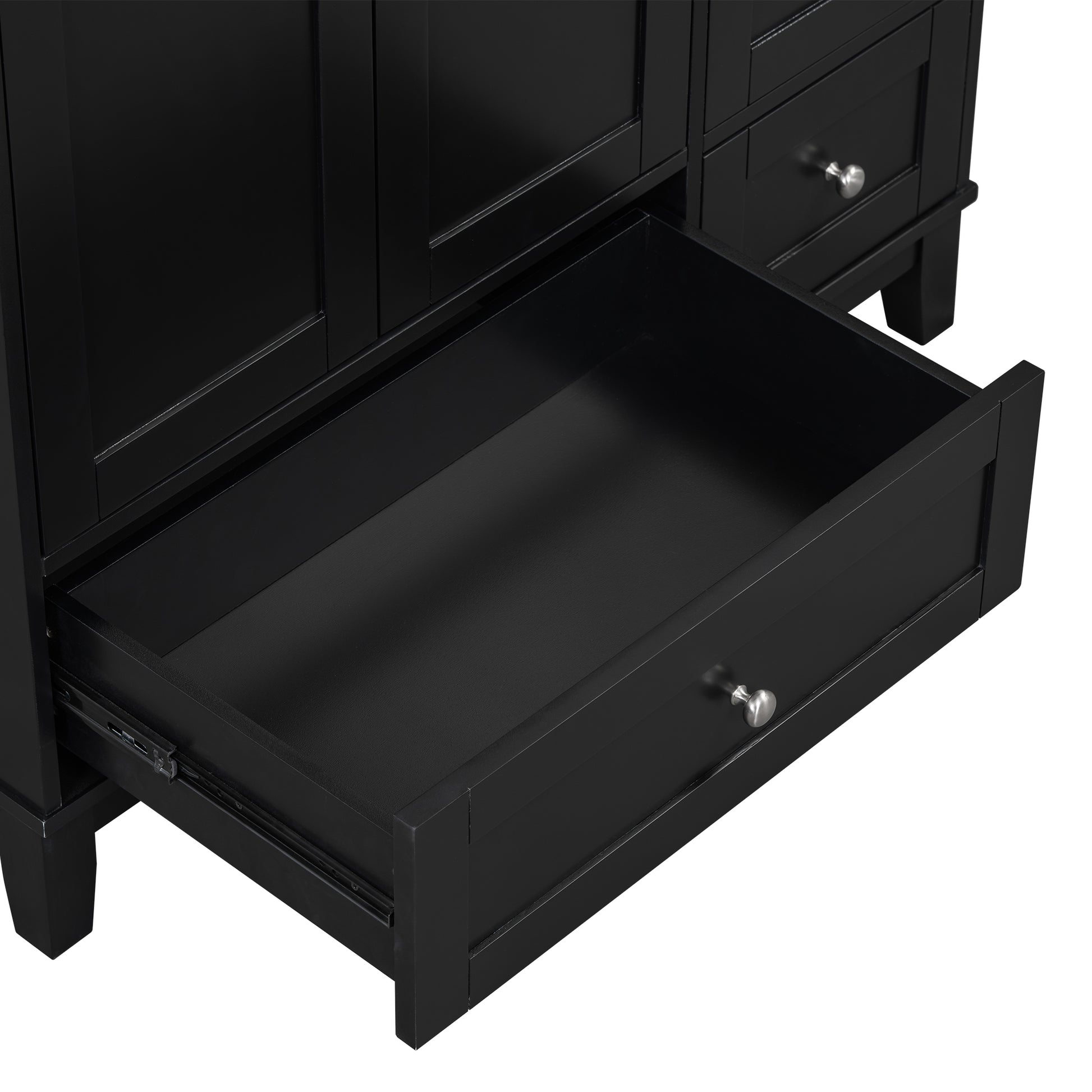 Cabinet Only 36" Bathroom Vanity Black Sink Not Included Black Bathroom Solid Wood Mdf