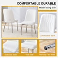 4 Modern Dining Chairs, Smooth Pu Leather Backrest And Silver Toned Metal Legs For A Comfortable Home Experience For Kitchens, Bedrooms And Offices. White Pu