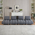 120 Inches Long, Teddy Sofa Fabric, With Spacious And Comfortable Seats, For Apartment Office Living Room Gray Gray Teddy 4 Seat