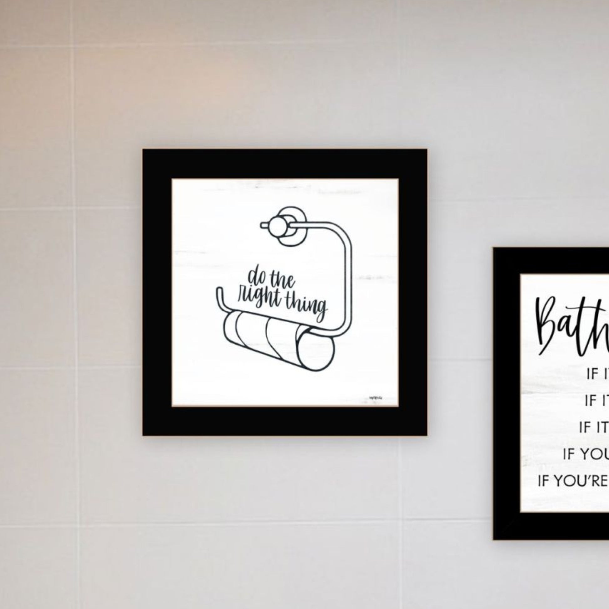 "Bathroom Rules" Framed Wall Art For Bathroom, Wall Art Print For Home Decor, Bathroom Wall Art By Imperfect Dust Multicolor Wood Paper