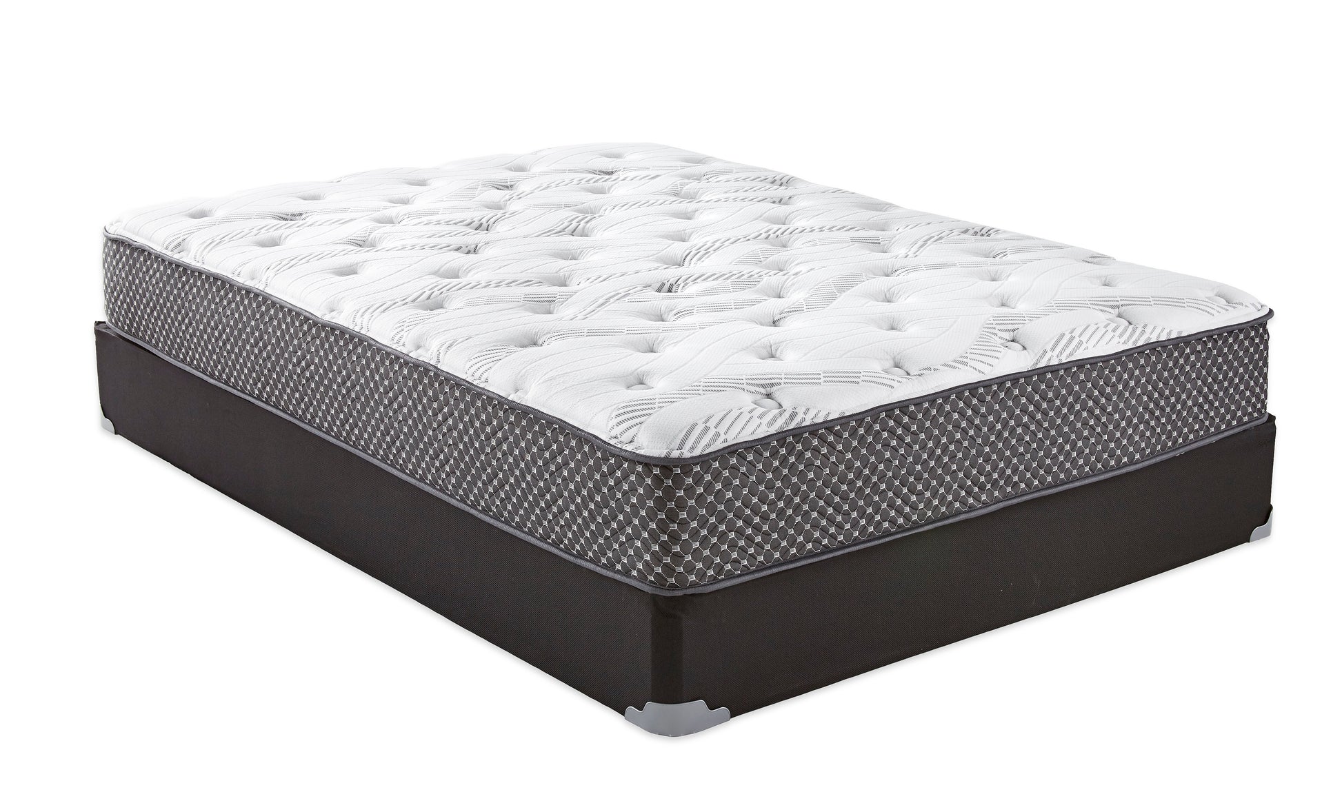 10" Quilted Hybrid Full Mattress, Medium Firm Black White Foam Spring Full