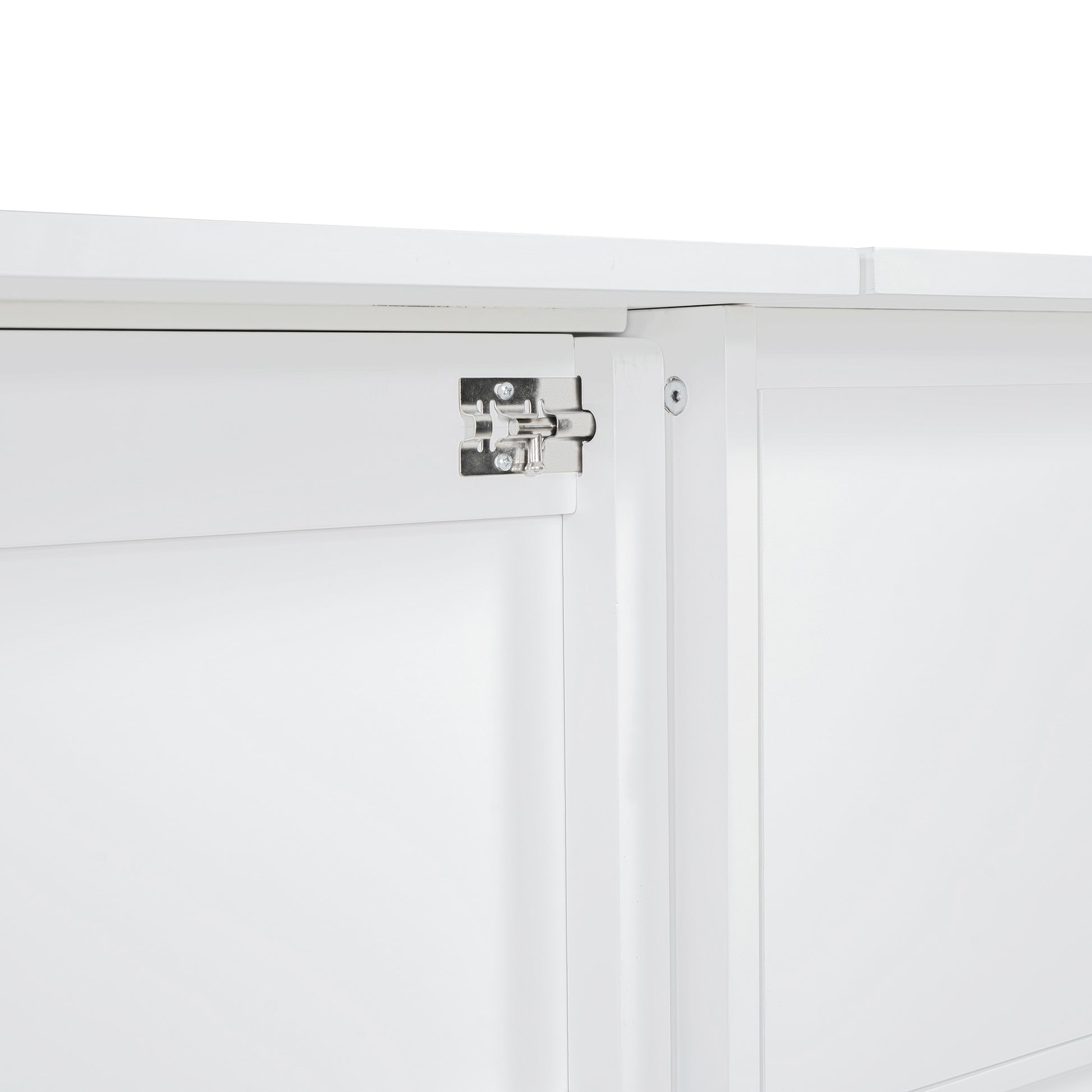 Full Size Murphy Bed With Drawers, Cabinets And Usb Ports,White Full White Mdf Lvl