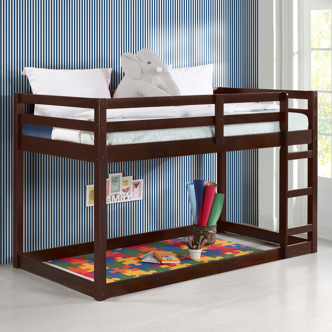 Espresso Twin Loft Bed With Ladder Espresso Espresso Bedroom Wood