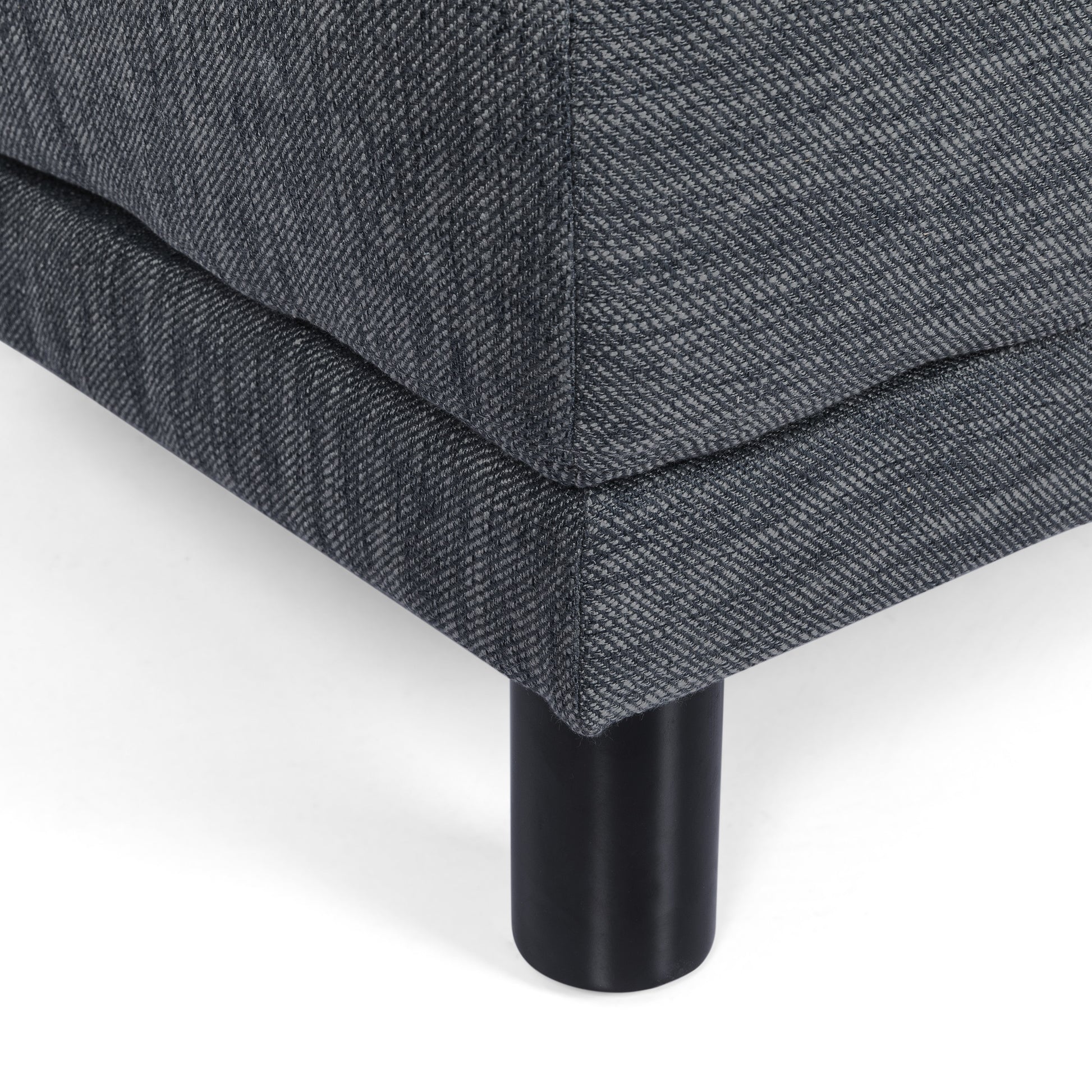 Chaise Lounge Charcoal Fabric