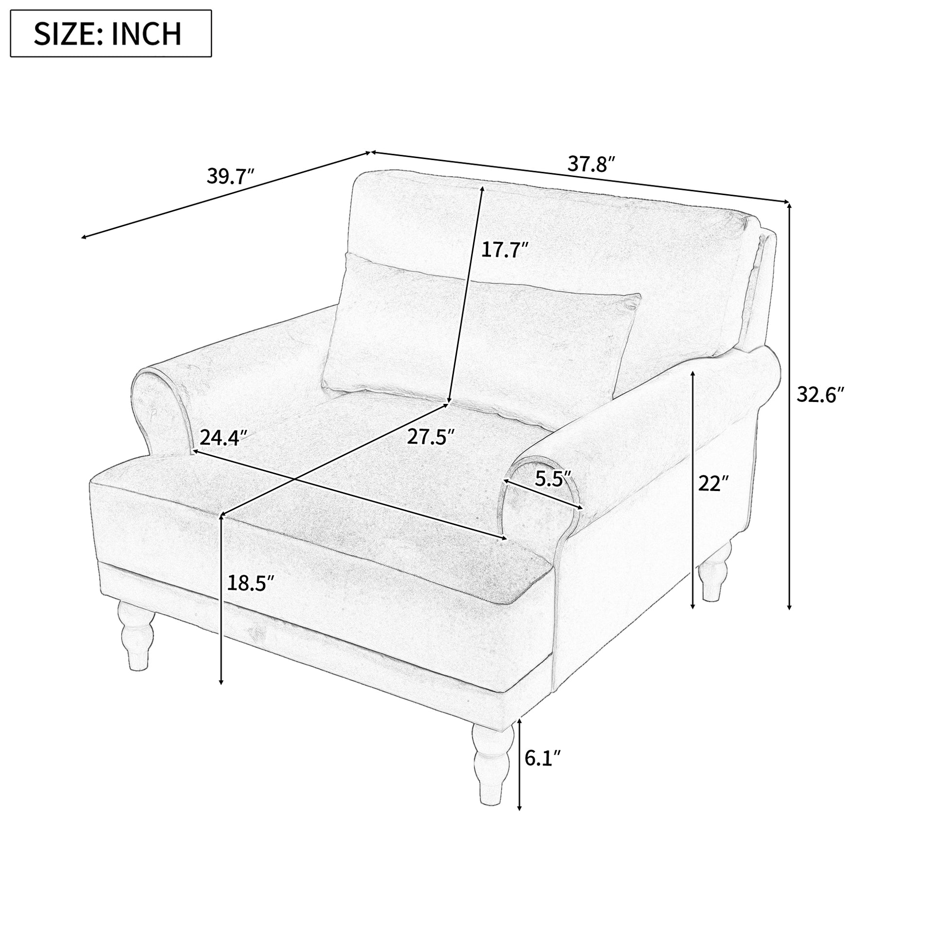 Mirod Elegant Circular Armrests, Ergonomic Lumbar Support, Vintage Roman Column Legs, Luxurious Large Size, Enhances Living Room Aesthetics, For Living Room,Bedroom And Study Beige Velvet