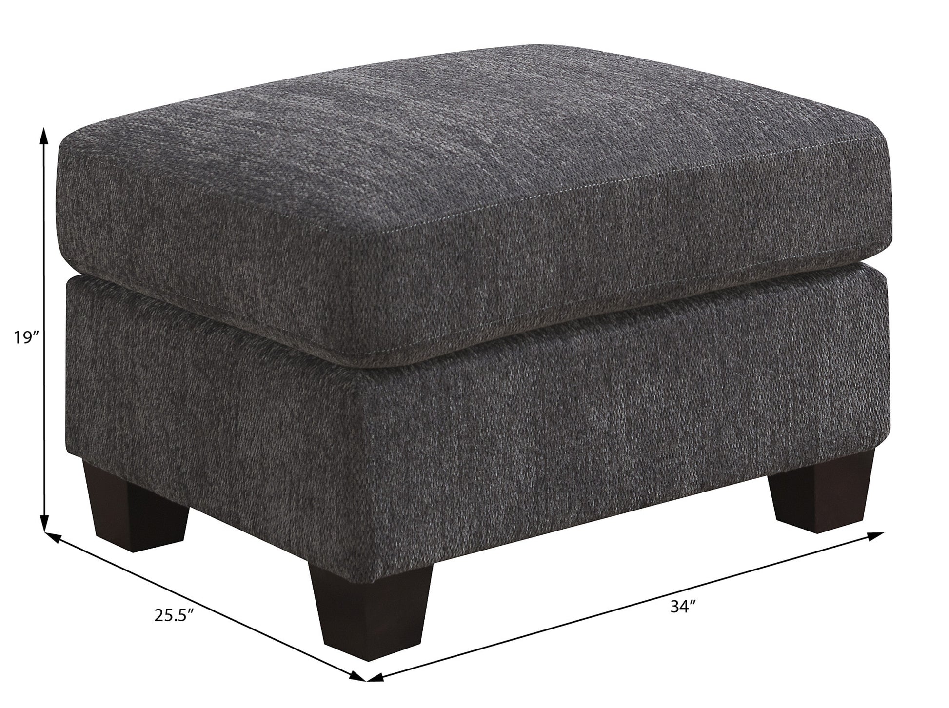 Siena Gray Ottoman Gray Foam Engineered Wood