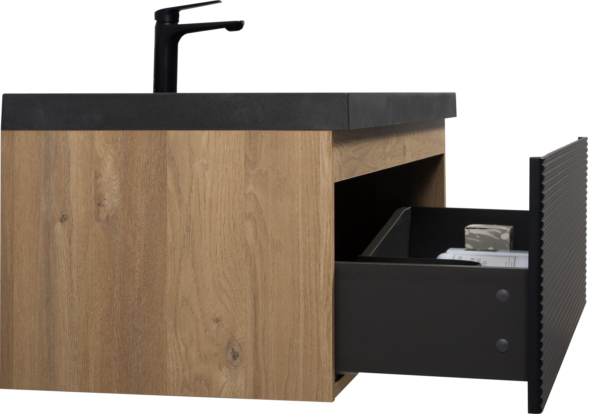 48" Floating Bathroom Vanity With Sink, Modern Wall Mounted Bathroom Storage Vanity Cabinet With Countertop And Soft Close Drawers, Ink Black Cruis 48 Black Wood