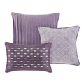 7 Piece Jaquard Comforter Set Purple King King Purple Polyester