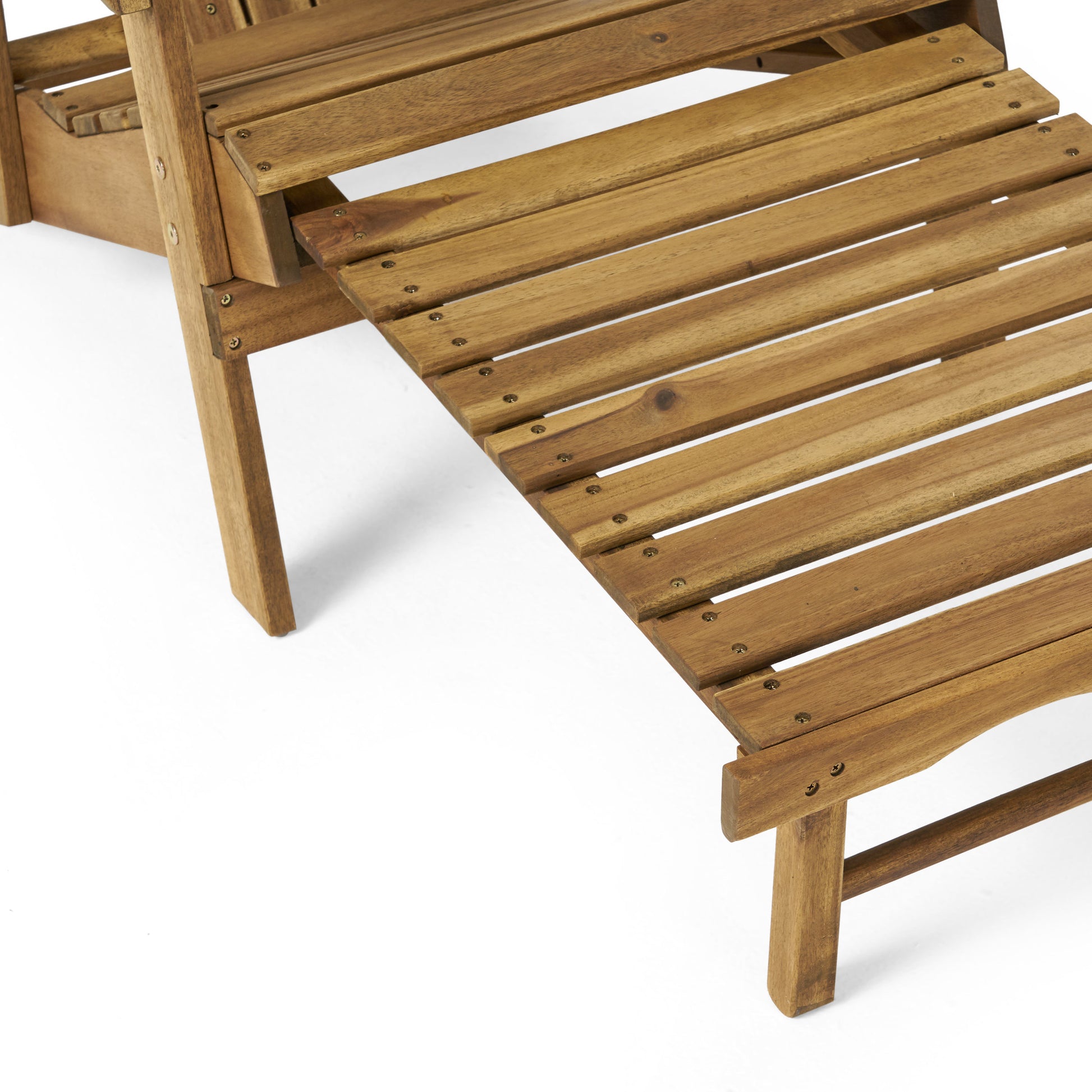 Malibu Reclining Adirondack Chair Natural Stained Acacia Wood